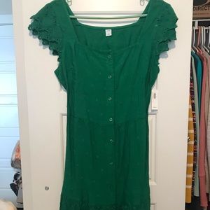 Green eyelet dress